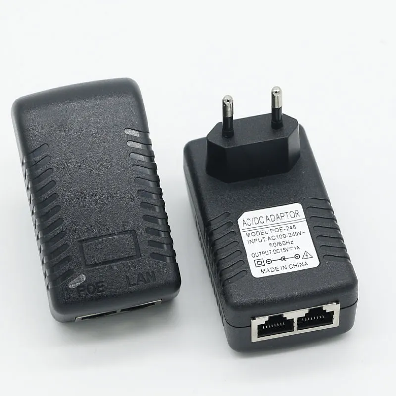 15V 1A ѕиден носач Euro Plug Ethernet POE инјектор