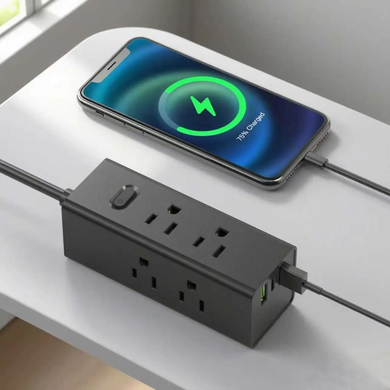 УСБ напојување со продолжен кабел за USB рамен приклучок